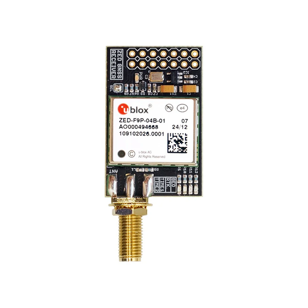 ZED-F9P RTK InCase PIN GNSS receiver board with SMA Base or Rover