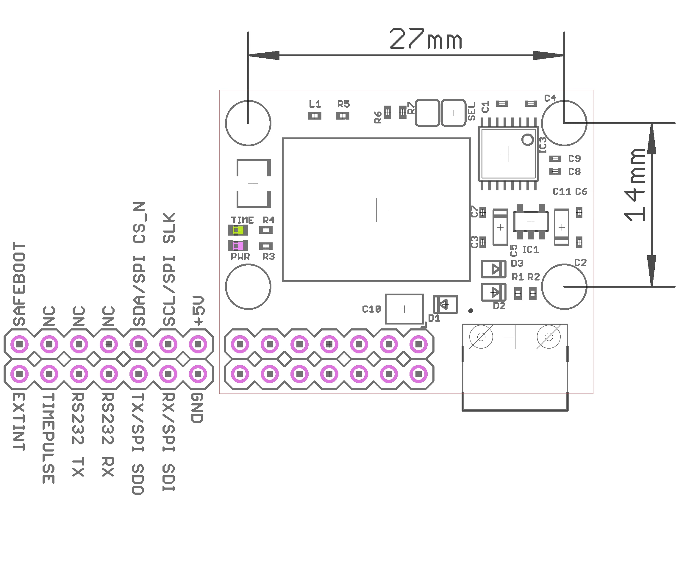 NEO-M9N RS232 four GNSS receiver board with UF.L for UAV, Robots - Image 3