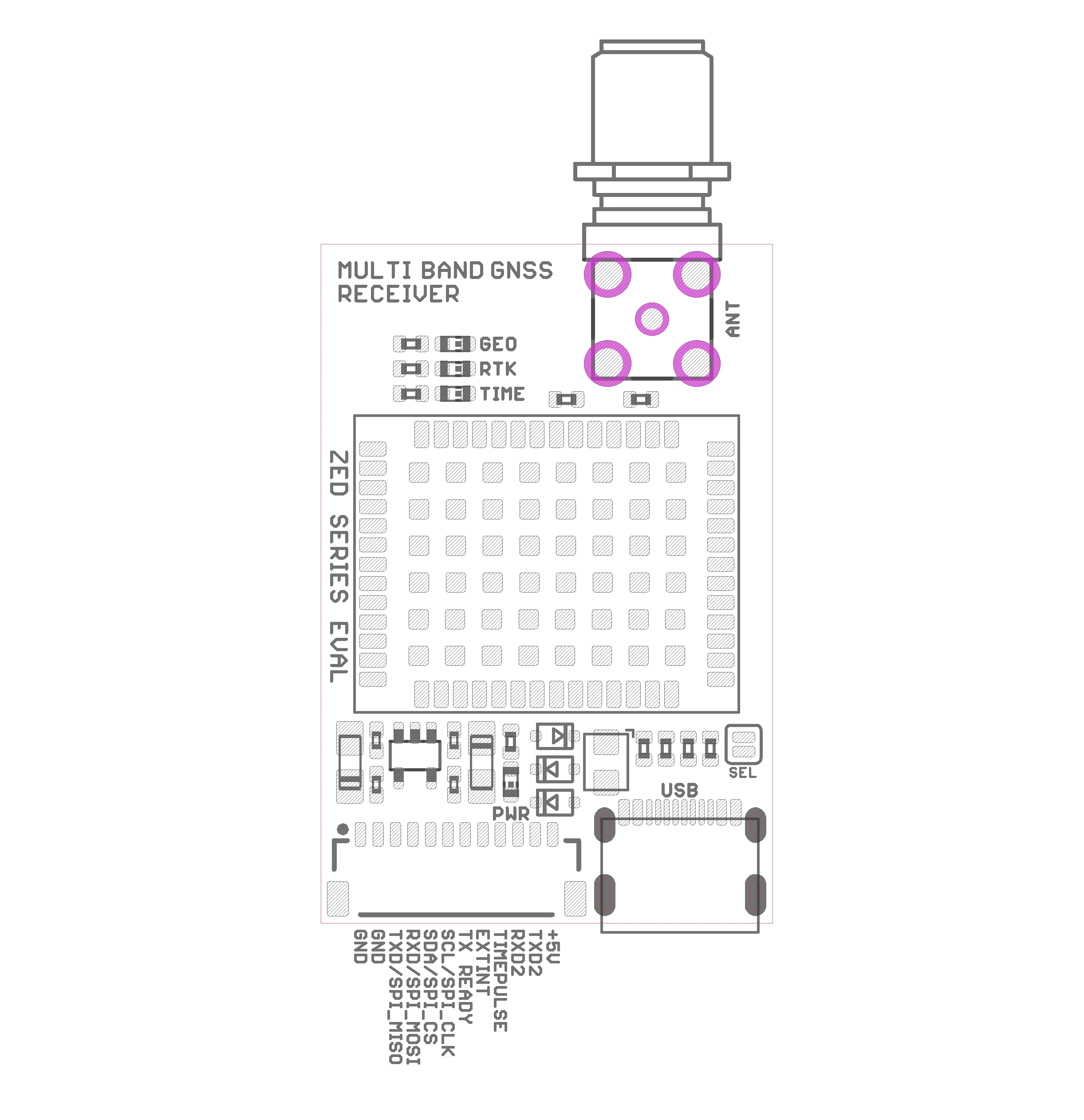 ZED-F9P RTK GNSS USB C receiver board with SMA Base or Rover - Image 3