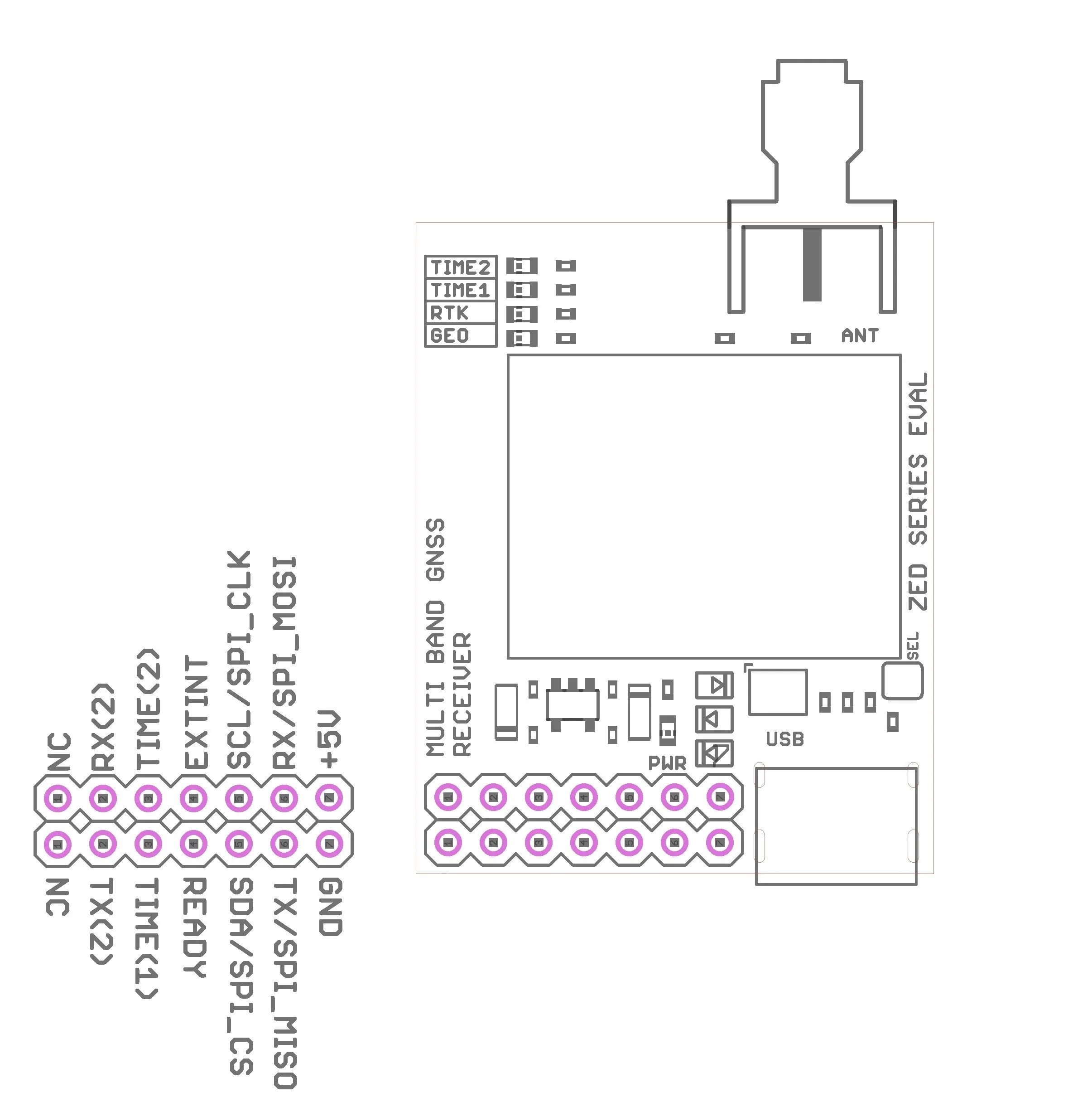 ZED-F9P RTK InCase PIN GNSS receiver board with SMA and USB C - Image 3