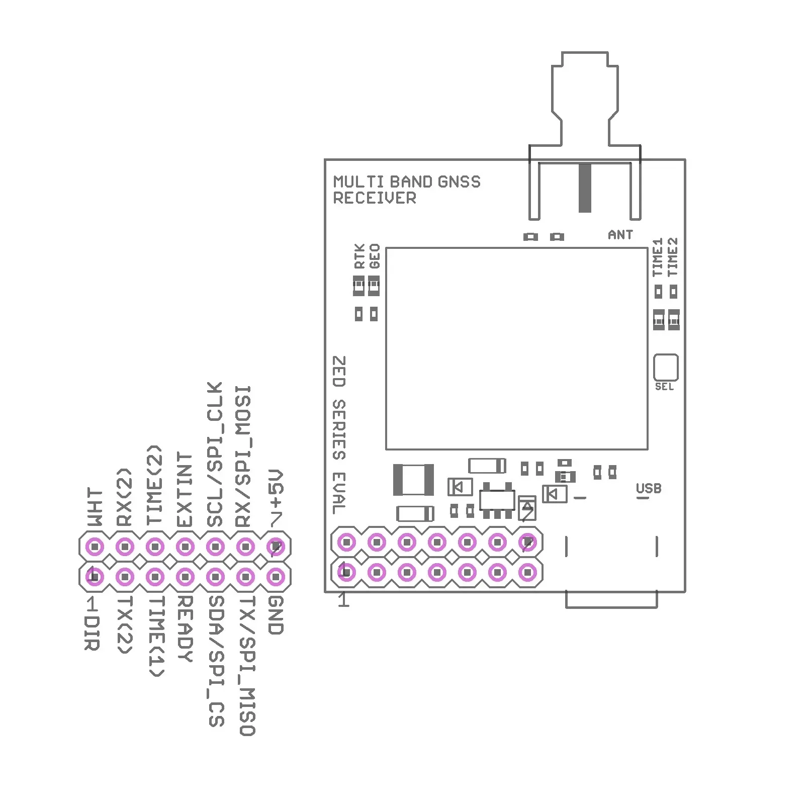 ZED-F9R RTK Dead Reckoning Breakout USB type C GNSS receiver board - Image 3