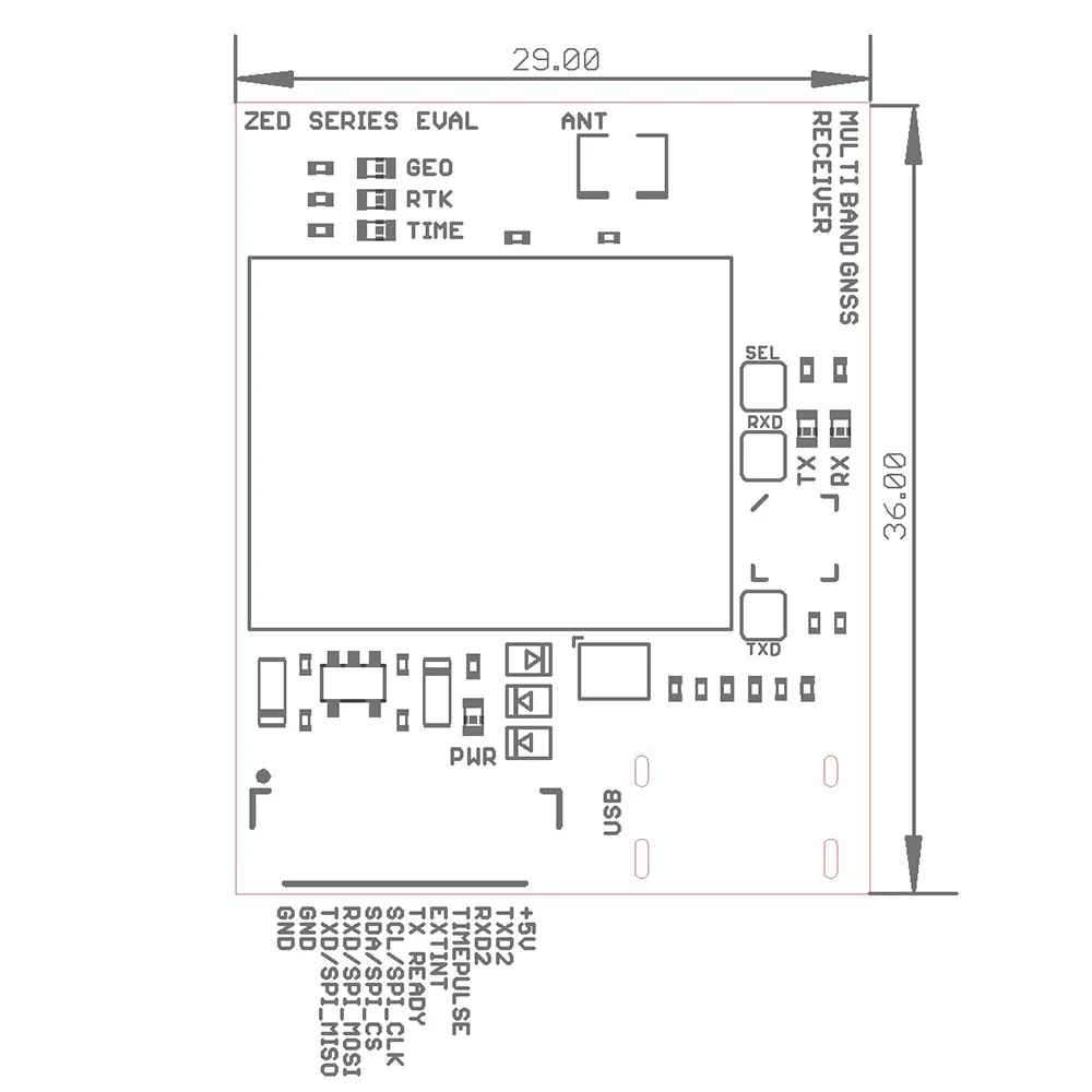 ZED-X20P all-band high precision GNSS module with UF.L and USB C - Image 3