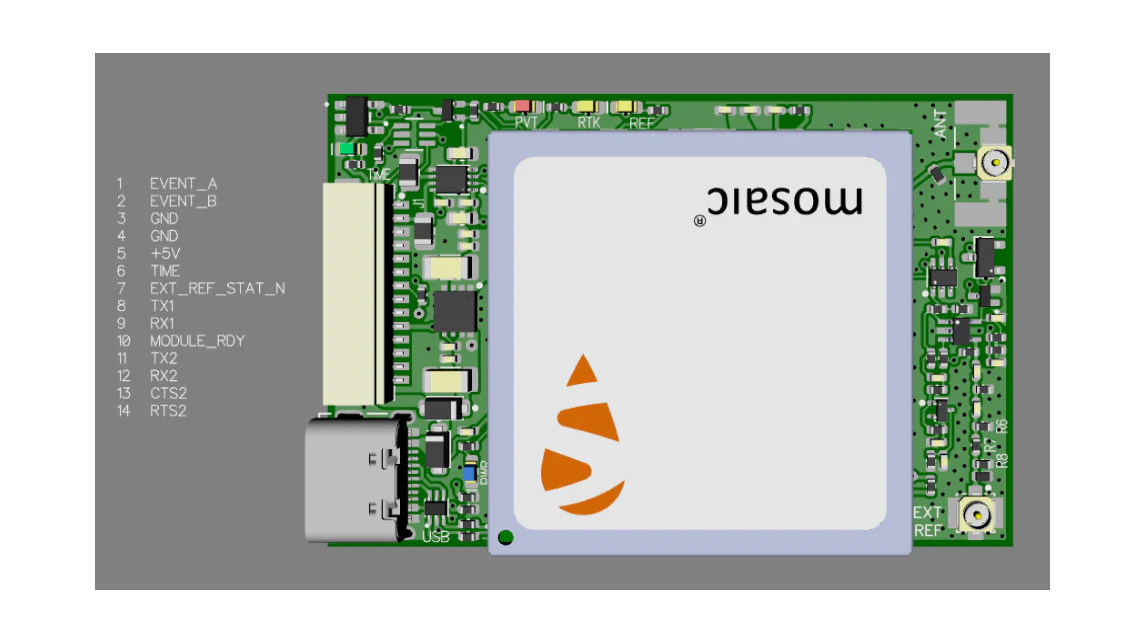 mosaic-T InCase PIN GNSS timing receiver board with SD card and USB C - Image 6