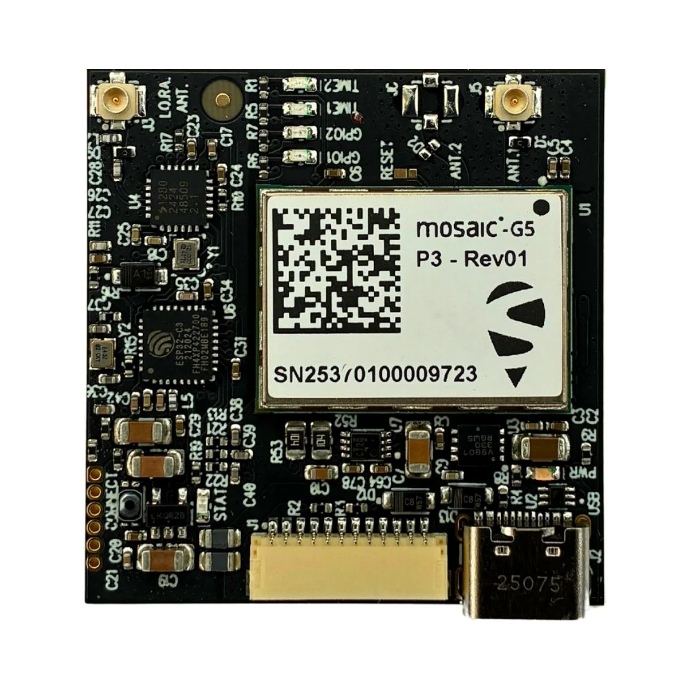 mosaic-G5 RTK whith LoRa technology GNSS receiver board, USB-C / JST connectors