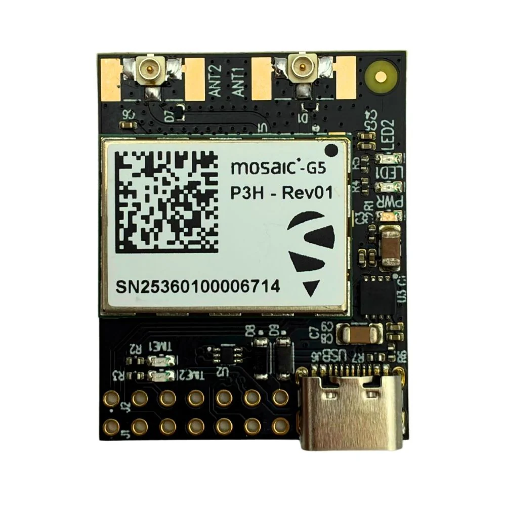 mosaic-G5 P3H Dual Channel RTK InCase PIN GNSS receiver board with USB C